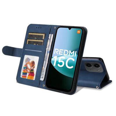 For Xiaomi Redmi 15C 4G (Global) (171mm)/Poco C85 4G (171mm) Leather Wallet Cases Skin Touch Phone Cover Stand with Strap