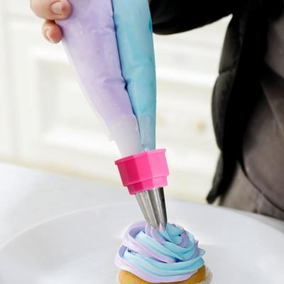 1PC Russian Fondant Double Color Coupler Cake Decorating Nozzle Converter Icing Piping Bag Kitchen Tools