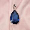 Blue Sapphire Gemstone Handmade Necklace 925 Sterling Silver Teardrop Pendant