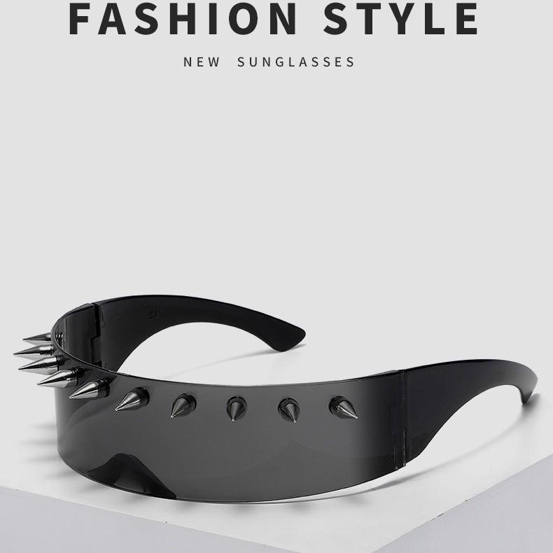 Cyberpunk Demon Sunglasses with Metal Rivets - Funny and Stylish Party Wear