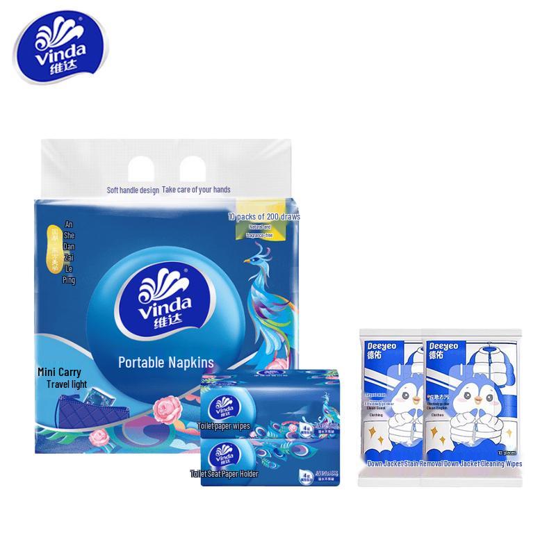 Vinda Super Tough Portable 4-Ply Facial Tissues
