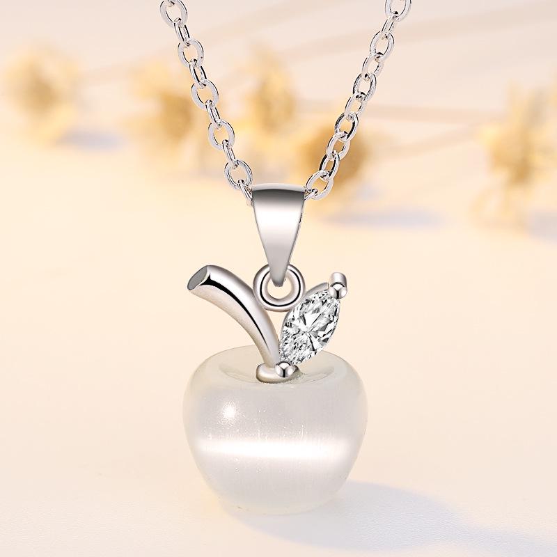 Couples Pendant Apple Shape Necklace Jewelry Gift