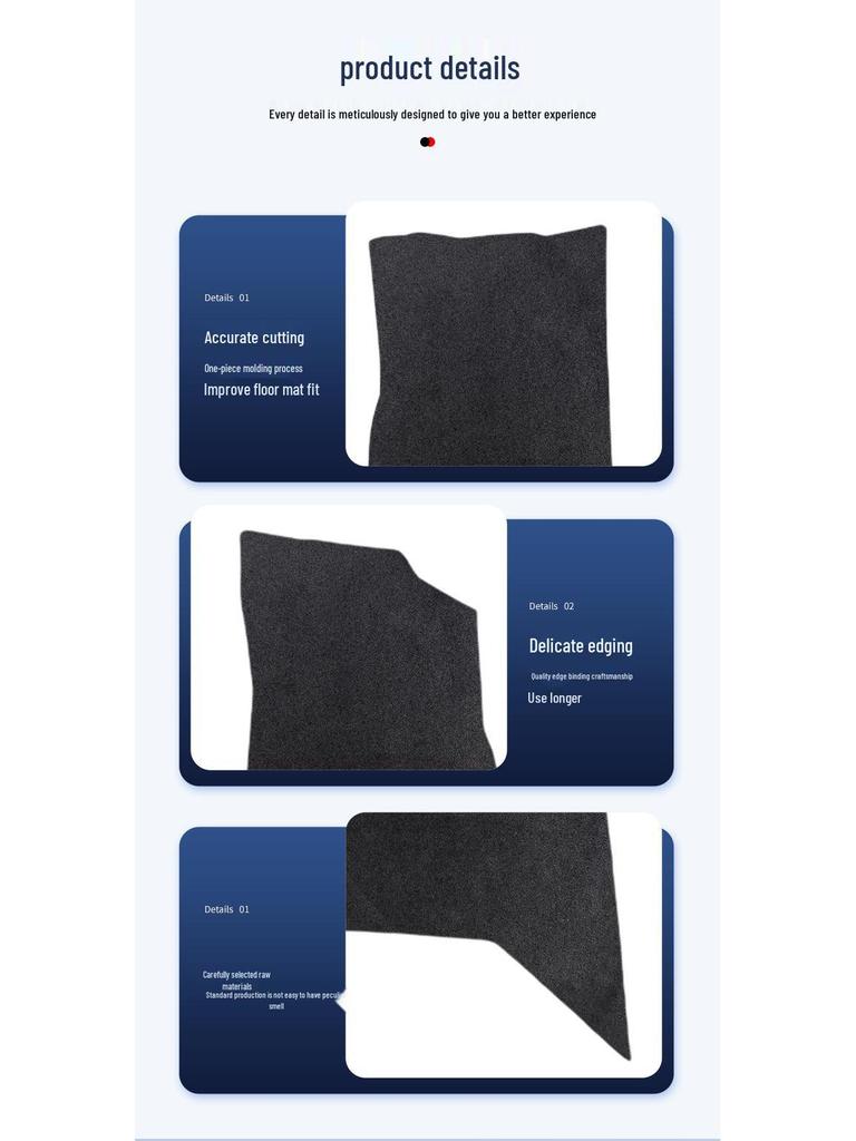Durable Black Nylon Velvet Floor Mats for Refine M5 (2016-2019) Custom Fit