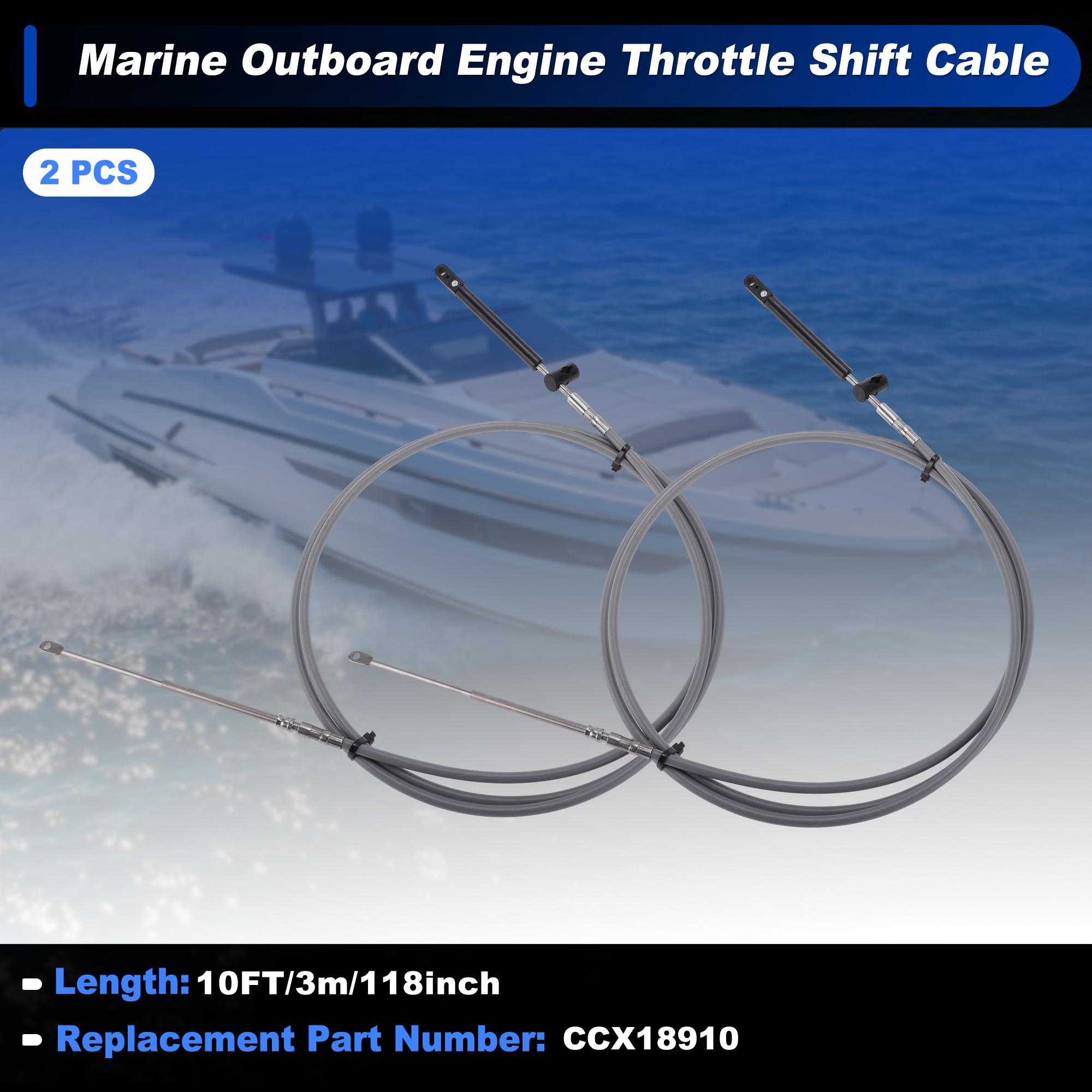 Motoforti 2Pcs 3m 4m 5m 6m 7m Boat Throttle Shift Control Cable Marine Outboard Remote Cable for Mercury MerCruiser