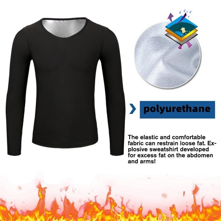 Men's Sauna Sweat Suit: Running Sports Fitness Long Sleeve Body Shaper