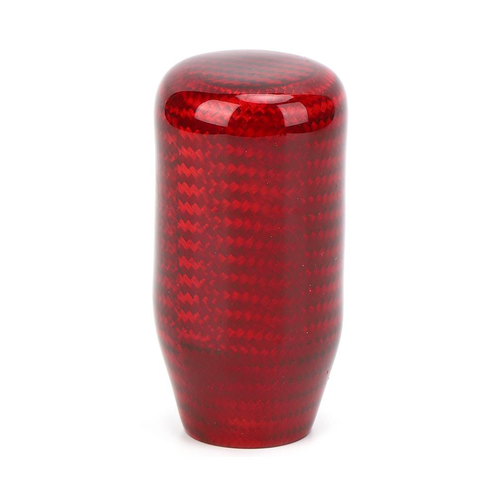 

Universal Car Gear Shift Knob Head Aluminum Carbon Fiber Auto Modification Red Short Type