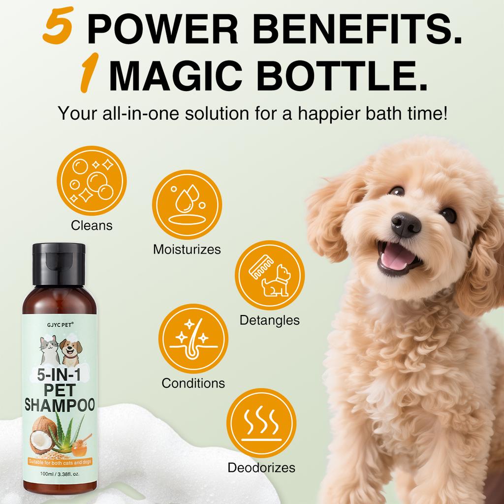 5-in-1 Haustier-Shampoo Haferflocken Kokosnuss Aloe Vera Honig Formel Beruhigt Empfindliche Haut Geruchsentferner Macht das Fell Weich