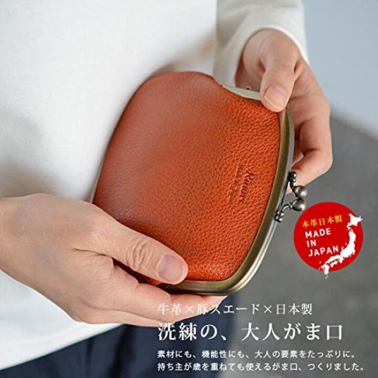 Hergestellt in Japan, bietet Platz für viele Scheine und Orange [Linori], Geldbörse, Leder, Damen, Eltern-Kind-Tasche, Münzen,