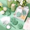 12pcs Pink Rose Compact Pocket Mirrors 3D Floral Compact Small Mirror Plastic Frame Folding Double-Sided Handheld Makeup Mirrors