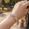 Färgglatt Vintage Cloisonné Armband Traditionellt Kinesiskt Blomma Kristall Armband Ihåligt Etniskt Damarmband Damer