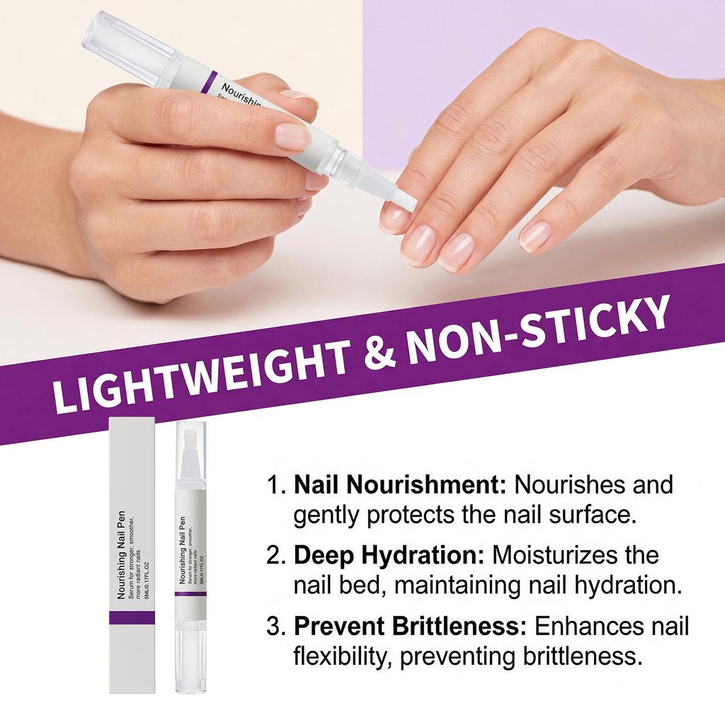Moisturizing nail care pen, nourishes the nail surface, gently cares for the nail structure, portable nutrient solution, hand care and manicure