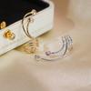 1PC Bent Zircon Ear Bone Clip Inlaid with Synthetic Zircon for Women's Fashionable and Elegant Temperament Ear Hook