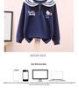 Girls' Sailor Collar Cartoon Sweatshirt - Seasonal Casual Top for Fall and Winter