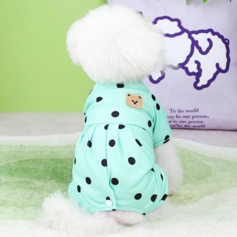 Pet Supplies Bear Polka Dot Belly Protection Home Clothes Dog Clothes Spring and Summer Thin Clothing