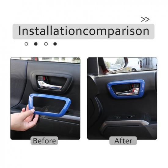 4pcs Dark Blue Door Inner Handle Bowl Cover trim For Toyota Tacoma 2016-