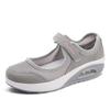 Large size single shoes women's new air cushion low-top Velcro light mouth single shoes solid color mesh women's shoes