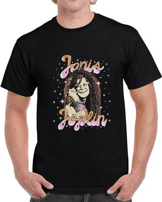 Janis Joplin Retro 100% Cotton T-shirt Mens Womens Tees Top