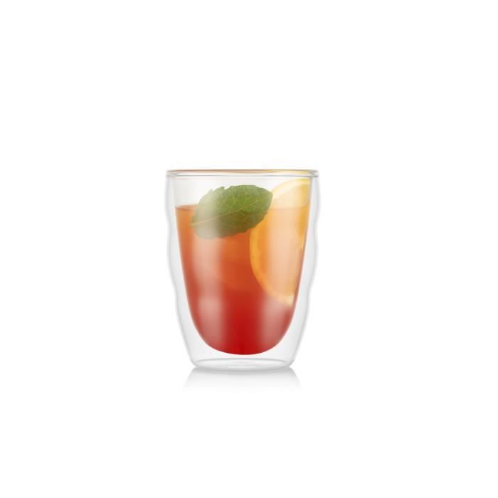 Set 6 Verres Thermo - BODUM - Pilatus - Double Paroi - 0.25 L - Transparent