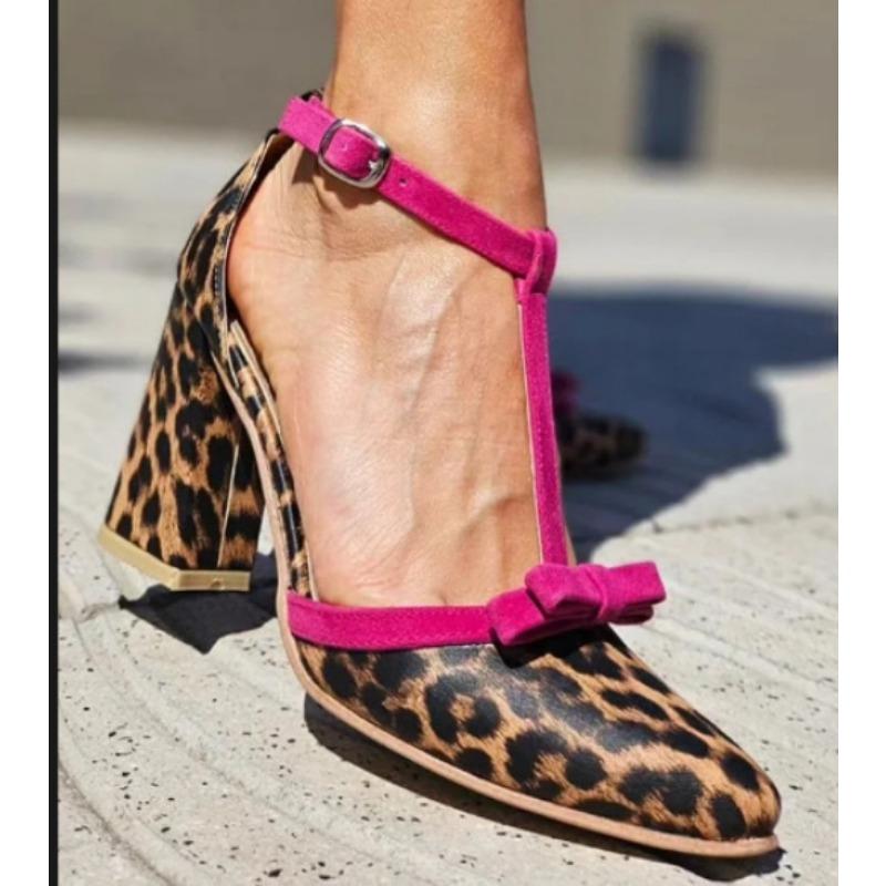 

Новые туфли-лодочки на высоком каблуке с Т-образной пряжкой с леопардовым принтом, женские сандалии, туфли Мэри Джейн с вырезами, женские сандалии больших размеров 43 43 шоколадный