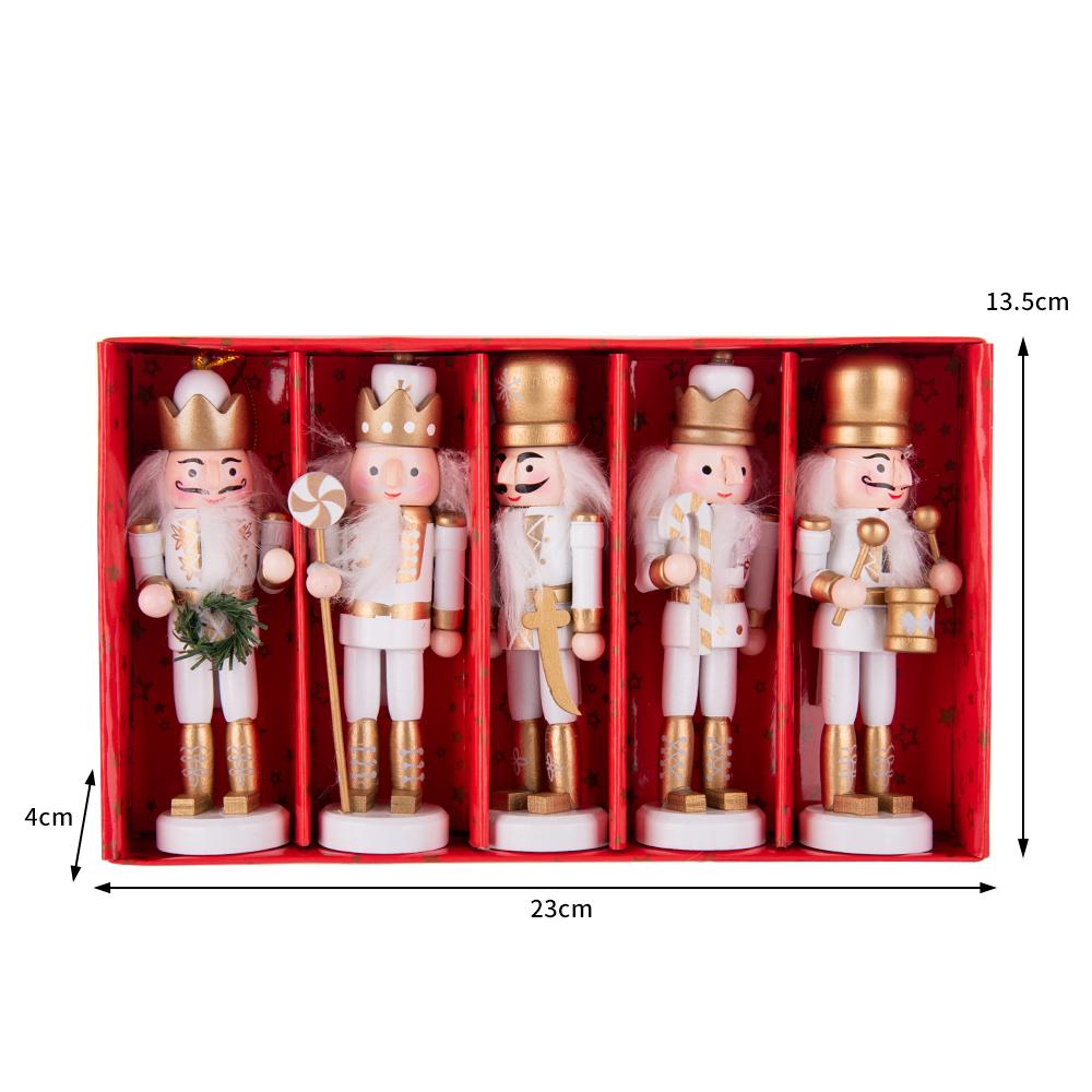 White & Gold Luxury Nutcracker Ornament Set