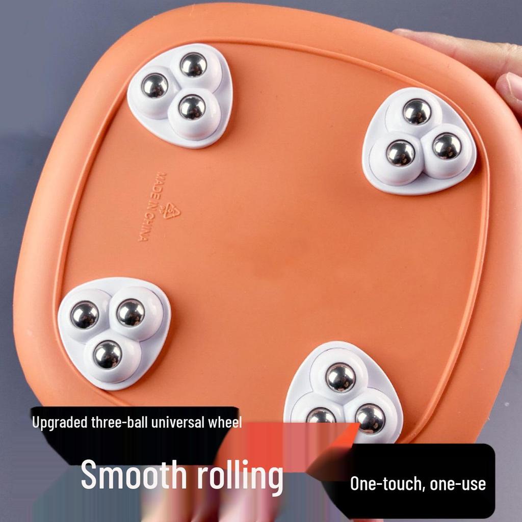 No-Punch Adhesive Triple Ball Casters - Silent, Wear-Resistant Rollers for Box Bases (Home/Office Use)