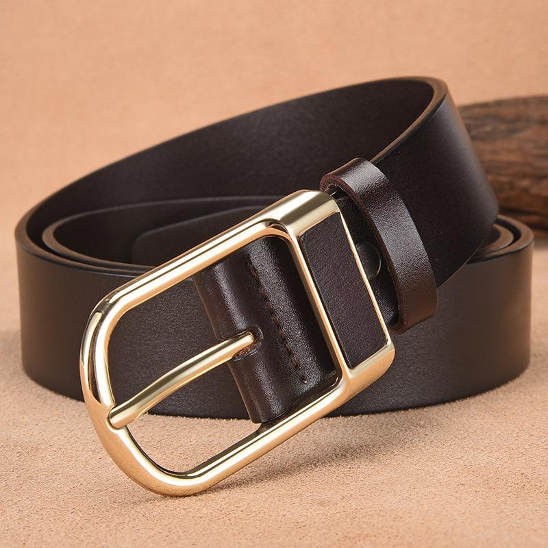 Retro Belt Men'S High-End Leather Casual Business Cowhide Belt Pin Buckle Belt