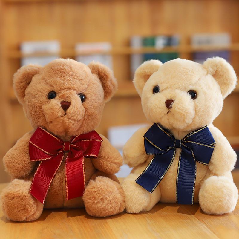 Teddy Tie Bow Bear Plush Toys Cute Stuffed Animal Dolls Kids Birthday Gifts
