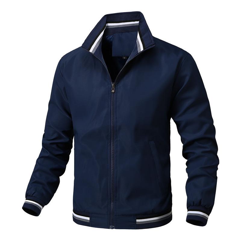 Nová ležérní bunda Pánská Jarní a podzimní Sportovní Jednobarevná Pánský kabát Pánský