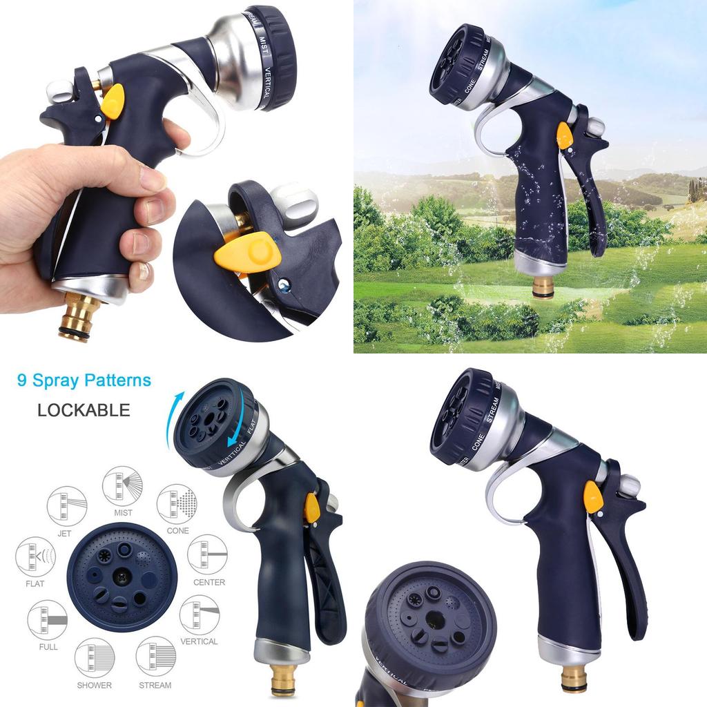 Versatile 9-dial Spray Gun Head Ideal For Lawn Watering And Car Washing Tasks