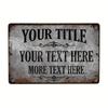 Custom Vintage Metal Tin Sign HD Print AntiFold Retro Wall Decor Plaque Personalized Rustic Iron Sign for Home Bar Garage Dec