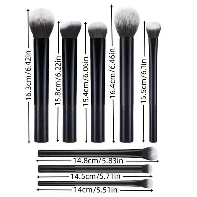 8-Piece Long-Handled Makeup Brush Set: Foundation, Powder, Blush, and Eyeshadow Brushes