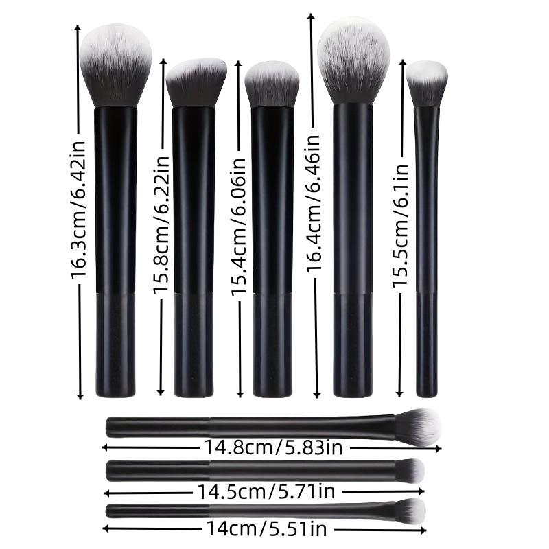8-Piece Long-Handled Makeup Brush Set: Foundation, Powder, Blush, and Eyeshadow Brushes