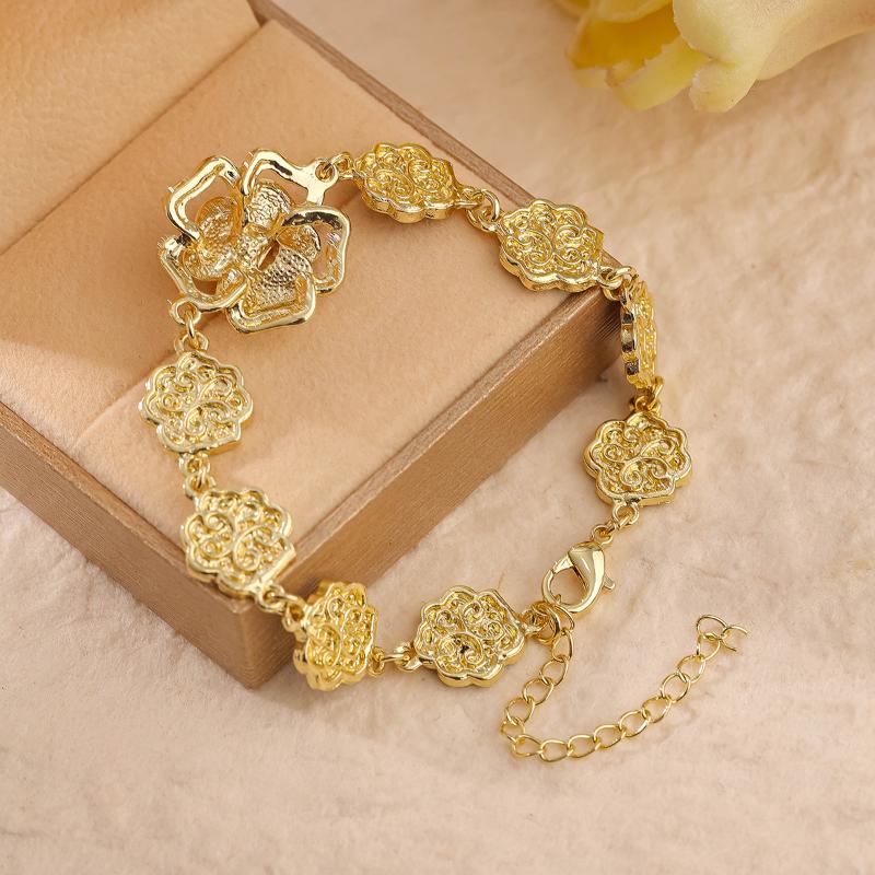 Personalized Fashion Enamel Black Rose Rhinestone Camellia Bracelets For Women Jewelry Accessries Gift