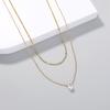 Double Layered Minimalist Zircon Clavicle Necklace for Women