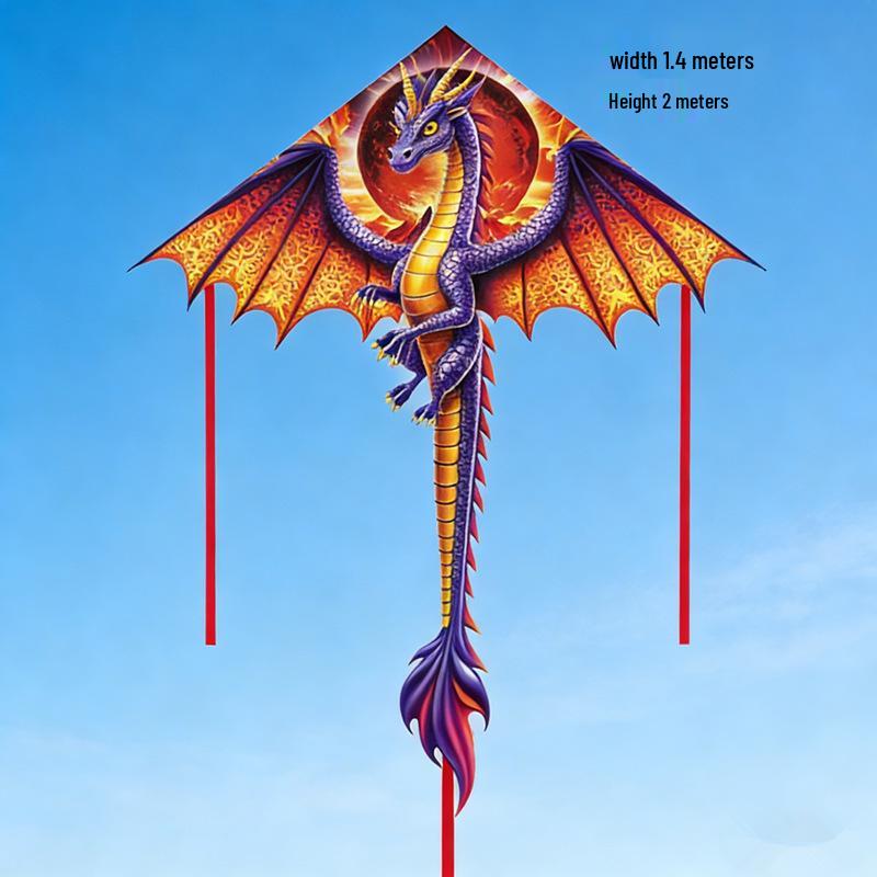 Weifang Pterodactyl Dragon Kite - Long-Tailed, Easy-Fly Cartoon Kite for Light Breeze Outdoor Fun