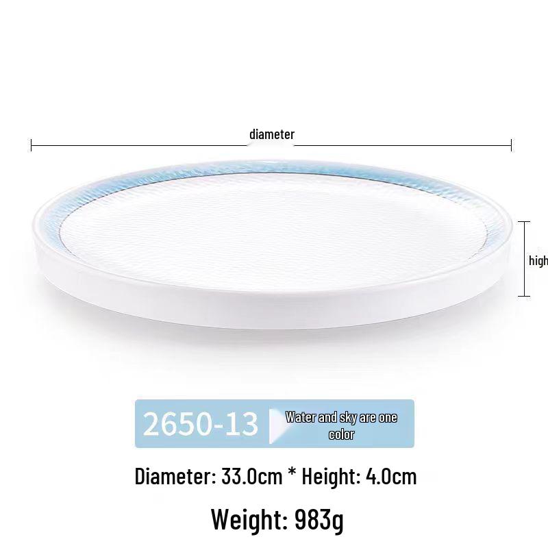 Artistic Melamine Round Plate for Cold Dishes - Ideal for Restaurants & Hotels, Perfect for Western Food & Steak.