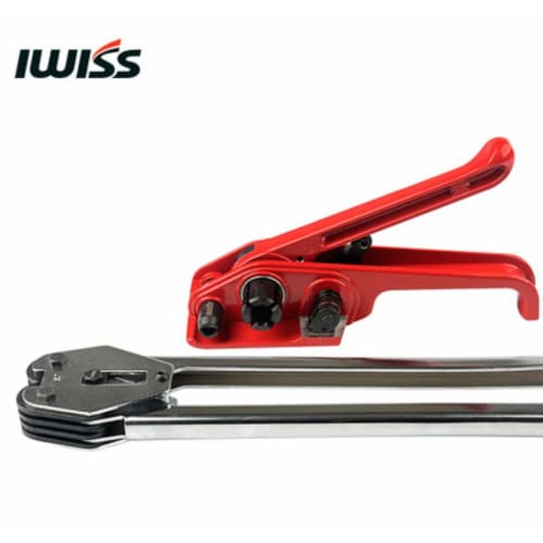 IWISS SD-330 (SEAL200) Manual Strapping Machine for Resin Bands, Drum Winding Tightener, Binding Machine with 200 Seals Included