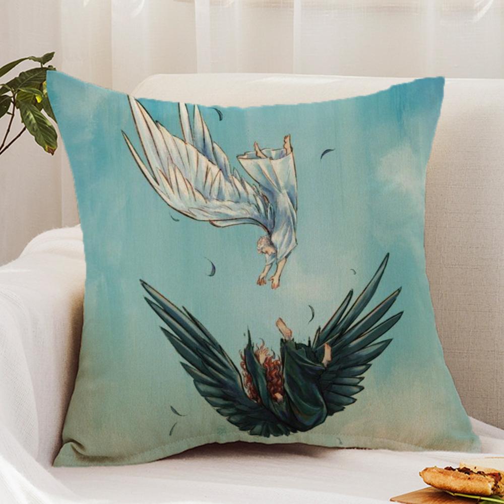 Tv G-Good O-Omens Cushion Cover Premium Comfort Reversible Pillow Cover - Dual - Use Design for Home & Car