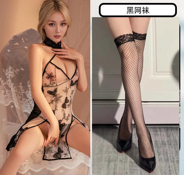 Sexy lingerie classical embroidery elegant cheongsam suit sexy hot passion perspective uniform seduction bed flirting