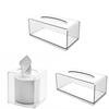 Clear Acrylic Tissue Dispenser With Lid For Dining Room Bathroom Storage