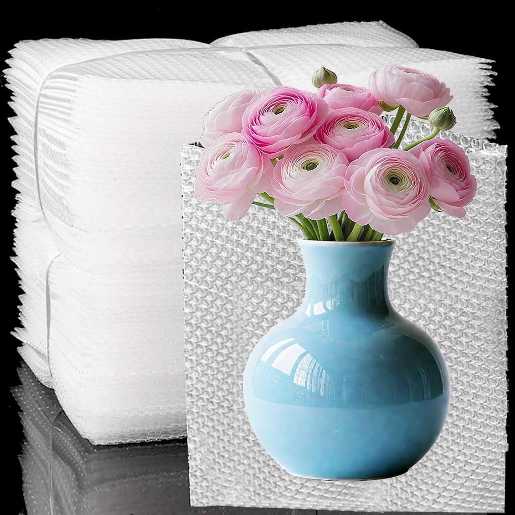 100PCS Clear Bubble Pouches Wrap Bags, 8 x 12 Inch Bubble Out Bag Pouch for Packing & Shipping, Double Layer Bubble Cushion Wrap Bags Protective
