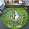 Custom Name Feyenoord Rotterdam2 Round Area Rug,Carpet Rug for Living Room Bedroom Sofa Playroom Decor,Non-slip Floor Mat
