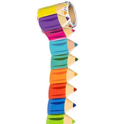 25.9ft Pencil Pattern Border Trim for Bulletin Board Notice Board Classroom Chalkboard Decoration Bulletin Board Border
