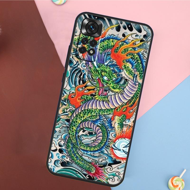 Chinese Dragon Cover For Xiaomi Redmi Note 13 Pro 14 12 11 9 10 9S 10S 11S 12S Redmi 14C 10C 12C 13C Case