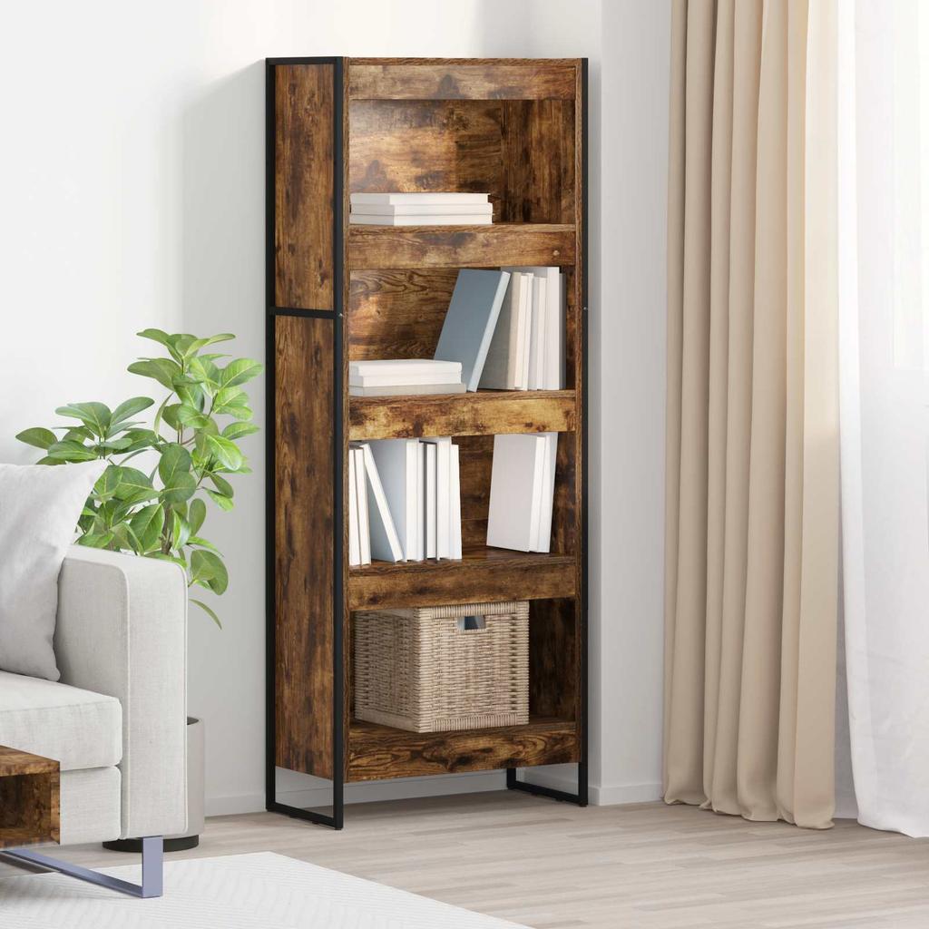 Bookshelf 60 x 30 x 155 cm Engineered Wood Smoked Oak