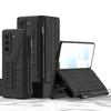 Samsung Z Fold5 Leather Flip Case with Pen Slot - Foldable Screen Protective Cover