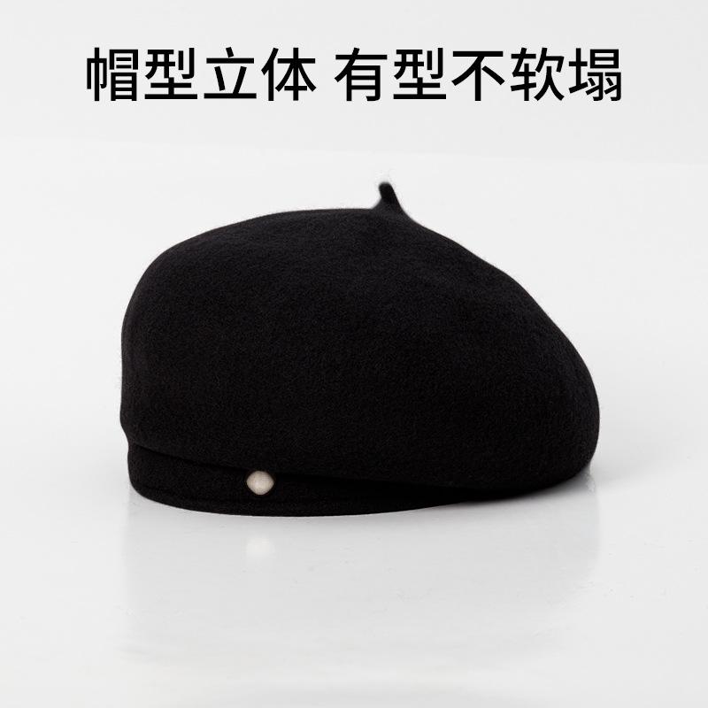 Autumn and Winter Warm Wool Beret Women's New Face Small High-end Temperament Retro Painter Hat Winter