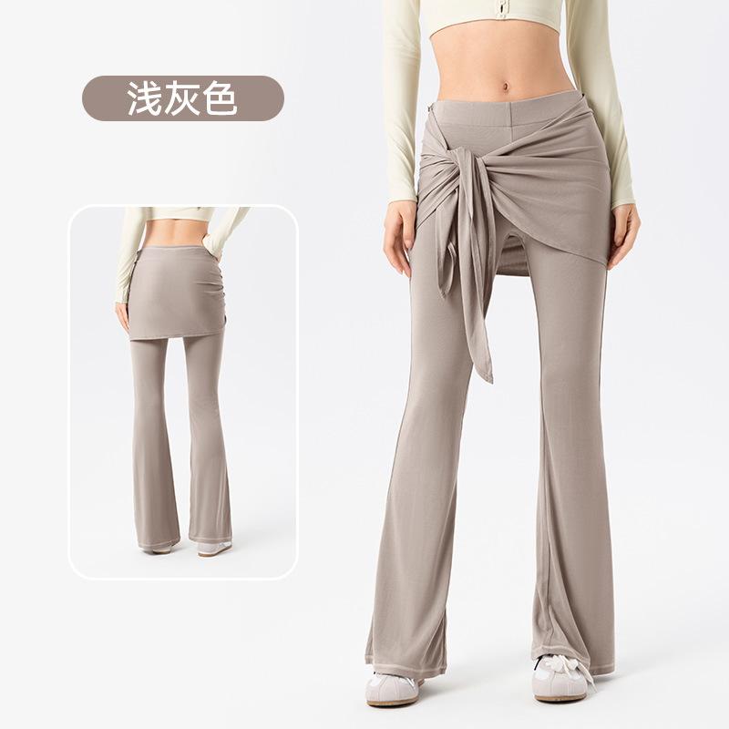 Micro-pull yoga trousers women's removable fart curtain sports casual pants running training breathable fitness flared pants