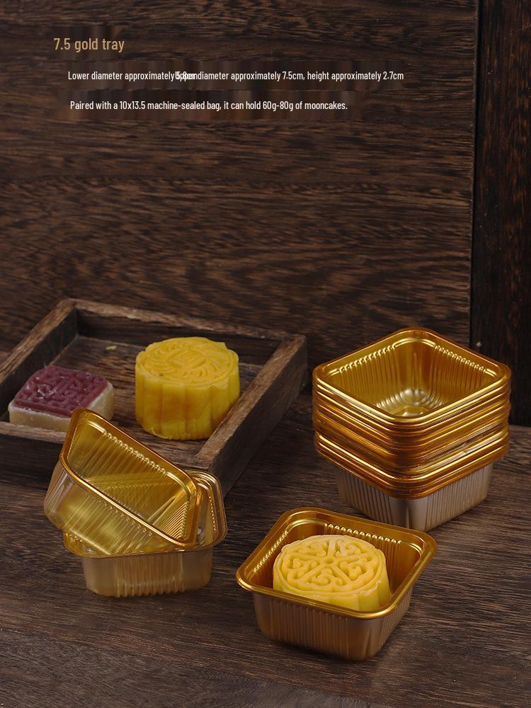 Thickened Gold Mooncake Tray: Mid-Autumn Festival Mooncake Base & Inner Packaging for Snow Skin & Egg Yolk Mooncakes