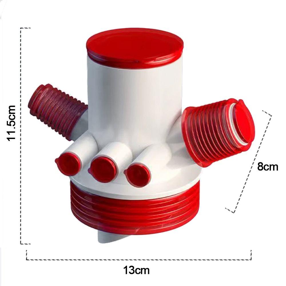 50/75mm 6 Ports Kitchen Sink Downpipe Connector Basin Sewer Branch Drain Pipe Adapter Anti odor Dishwasher Water